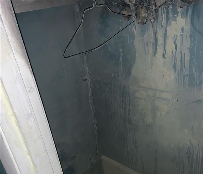 Closet that has had a fire